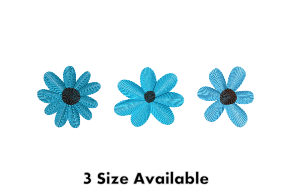 Blue Daisy Flower Embroidery Design