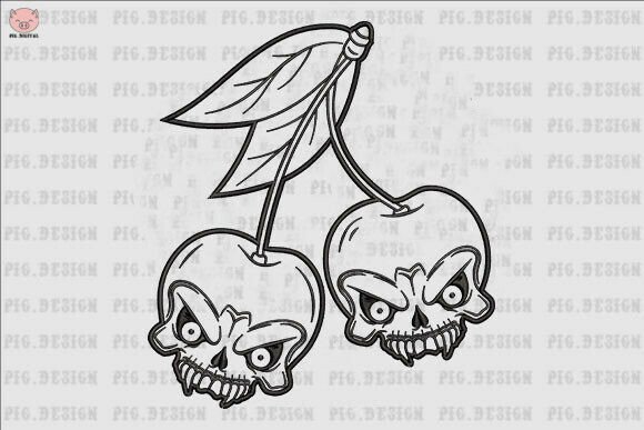 Bow Skull Halloween Embroidery