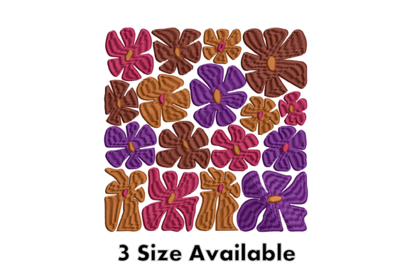 Colorful Floral Patch Embroidery File