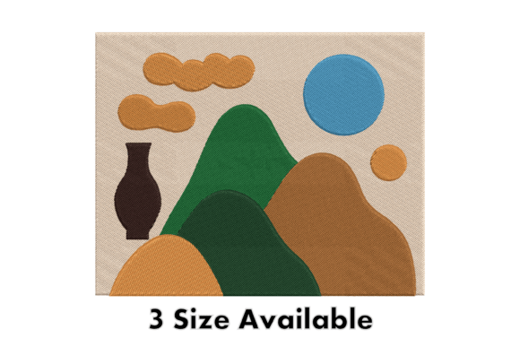Colorful Hills Landscape Embroidery File