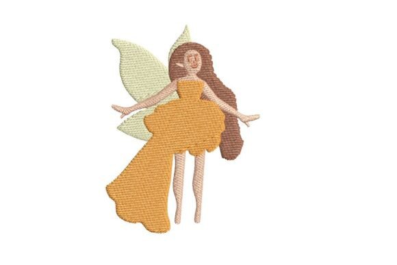 Curly Hair Fairy Embroidery Design