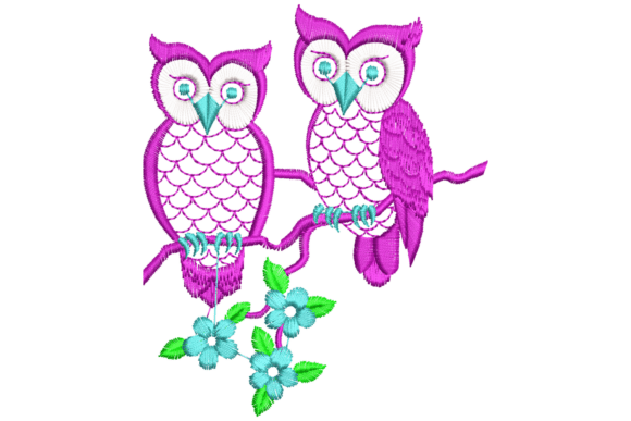 Cute Owls Embroidery Design