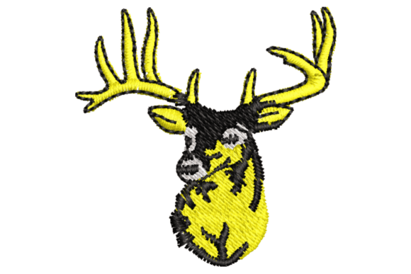 Deer Face Embroidery Design
