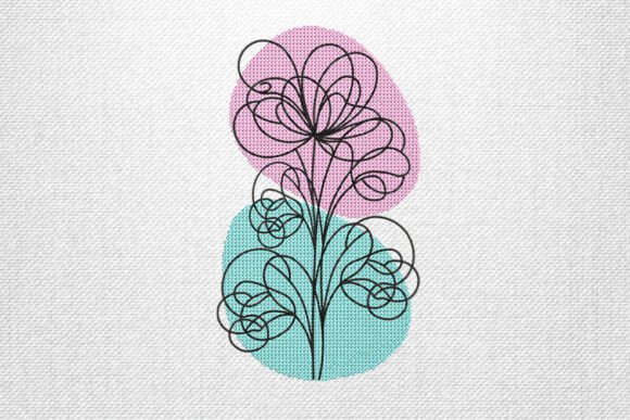 Elegant Abstract Floral Embroidery