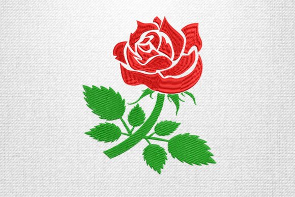 Elegant Rose Embroidery Design