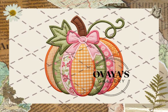 Fall Patchwork Pumpkin Needle Embroidery