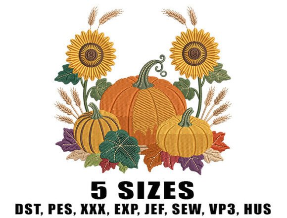 Fall Pumpkin Vibes Embroidery Design