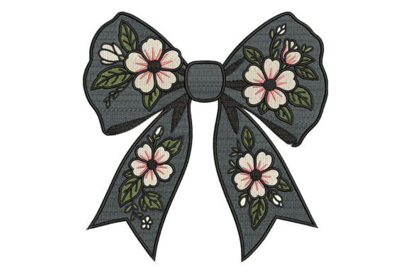 Floral Ribbon Bow Embroidery