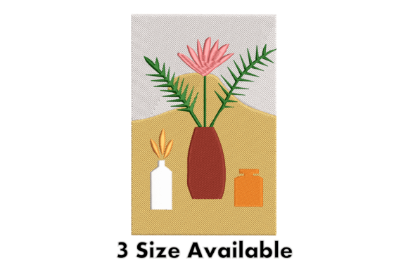 Floral Vase Modern Embroidery Design
