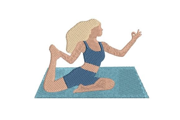 Mermaid Pose Yoga Embroidery Design