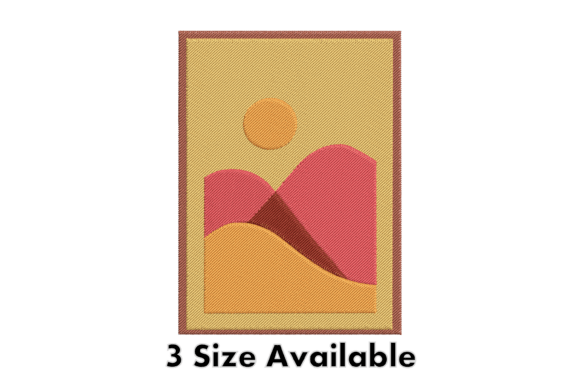 Minimalist Sun Mountain Embroidery Art