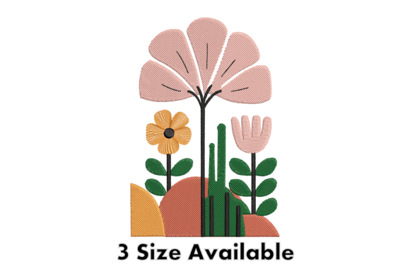 Modern Floral Garden Embroidery