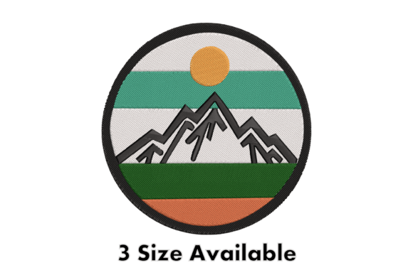 Mountain Badge Embroidery Design File