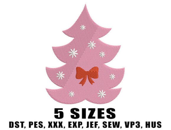 Pink Aesthetic Xmas Embroidery Design