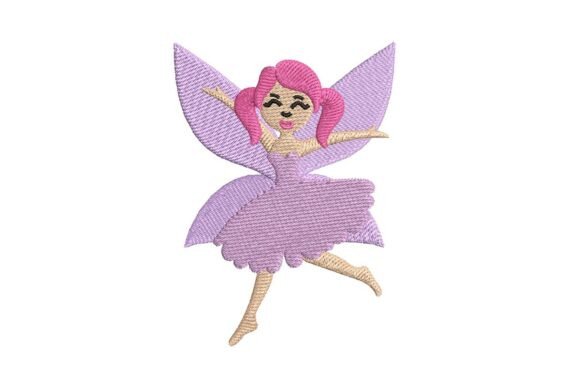 Pink Hair Fairy Embroidery Design
