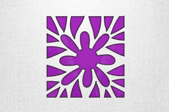 Purple Flower Patch Embroidery Art