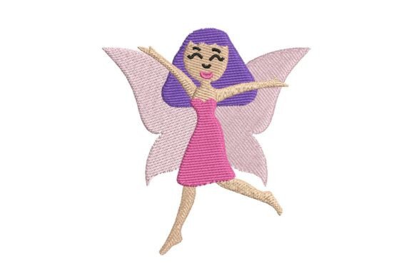 Purple Hair Fairy Embroidery Design