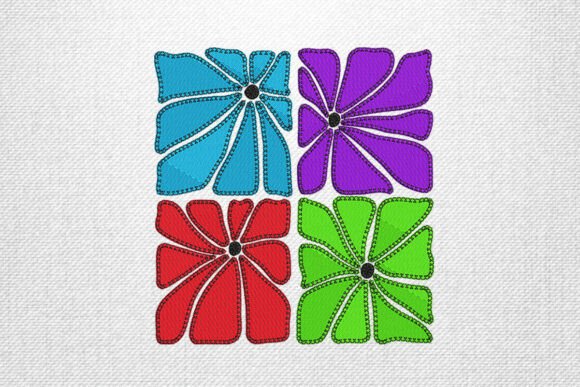 Retro Pop Art Flower Embroidery