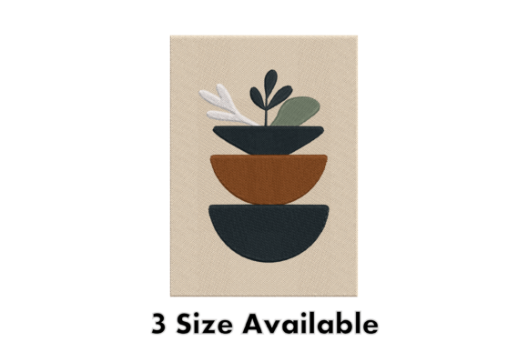 Stacked Plant Pot Embroidery Art