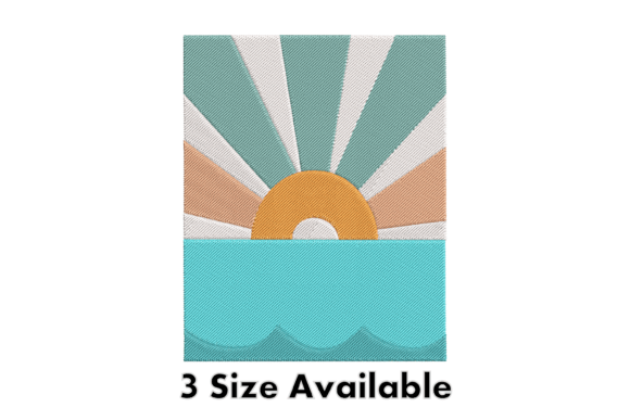 Sunrise over Waves Embroidery File