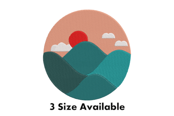 Sunset Mountain Embroidery Design File