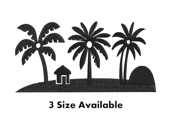 Tropical Palm Embroidery Design