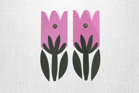 Tulip Flower Embroidery Design Art