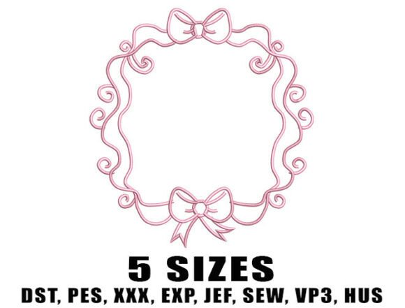 Whimsical Pink Trim Embroidery Design
