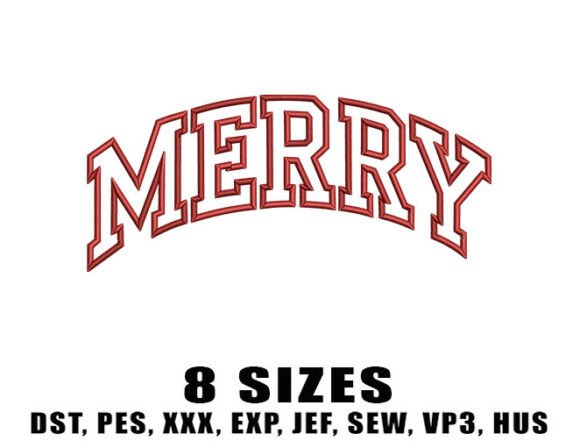 Winter Word Christmas Embroidery Design
